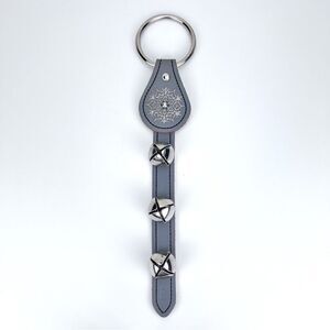 Belsnickel Bells’ 3-Bell Leather Strap with Snowflake Charm Gray
